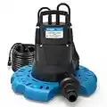 Acquaer 1/4 HP Automatic Swimming Pool Cover Pump, 115 V Submersible Pump with 3/4” Check Valve Adapter & 25ft Power Cord, 2250 GPH Water Removal for Pool, Hot Tubs, Rooftops, Water Beds and more