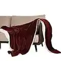 Winthome Coperta Matrimoniale Invernale, Coperte Pile Morbida e Calda, Coperta Pesante, Coperte per Regali Invernali, Coperta pile Divano Risparmio sui Costi di Riscaldamento (150x200cm, Vino rosso)