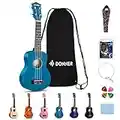 Donner Ukelele Soprano para Principiantes Ukulele Kit 21 Pulgadas Niños Adulto con Bolso Correa Afinador, Color de Azul con Online Lección