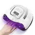 248W UV-LED-Nagellampe, Upgrade 60 LED-Perlen, Nageltrockner für Gelpolitur mit LCD-Display, Auto-Sensor und 4 Timer-Einstellungen, professionelle Gel-Aushärtungslampe für Zuhause Salon (Weiß)