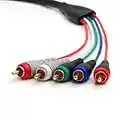 BlueRigger Component Video Cable with Audio (6FT/ 1.8 M, RCA- 5 Cable, Supports 1080i) - Compatible with DVD Players, VCR, Camcorder, Projector, Game Consoles