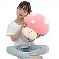 MMguai 12.6" Mushroom Stuffed Animal,Cute Big Mushroom Squishy Soft Pillow, Room Decor Plush Toy Doll for Kids Birthday,Valentine