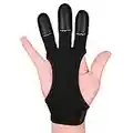 FitsT4 Gants de tir à l'arc en cuir rembourré avec trois doigts - Gants antidérapants pour enfants, jeunes adultes débutants - Noir - Taille M