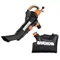 WORX WG509 TRIVAC 12 Amp 3-in-One Blower/Mulcher/Vacuum with Metal Impeller, and Collection Bag –