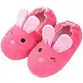 DimaiGlobal Baby Boys Girls Slipper Shoes Anti-Slip Soft Sole Cotton Shoes Cartoon Moccasins Winter Warm Booties House Shoes Toddler Elastic Fuzzy Slippers Rose