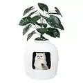 Hawthypet Litter Box Enclosure, Cat Litter Box Furniture Hidden, Includes Faux Plant and Real Stones