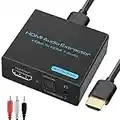 HDMI Audio Extractor 4k HDMI Optisch Splitter Adapter Konverter 3.5 mm Stereo+L/R Audio out unterstützt 5.1 HDCP 3D 1080P Dolby Digital DTS PCM