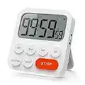 LIORQUE Temporizador de Cocina Digital Temporizador Multifunción con Función de Reloj, Ajuste Rapido, 3 Niveles de Volumen, Respaldo Magnético, Soporte Plegable (1 Pieza)