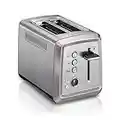 Hamilton Beach 2 Slice Toaster with Extra-Wide Slots, Bagel Setting, Toast Boost, Slide-Out Crumb Tray, Auto-Shutoff & Cancel Button, Digital with Defrost Function, Stainless Steel (22796)