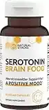 NATURAL STACKS Serotonin w/L Tryptophan & Rholiola - Mood Support & Serotonin Supplement - Promotes Positive Mood, Calmness, Increased Energy - Happy Mood & Brain Support Supplement (60ct)