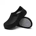 Lightweight Kitchen Shoes for Chef Men Slip Resistant Shoes Waterproof Garden Kitchen Hospital Work Clogs Shoes Unisex Black UK9.5