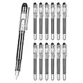 EEOYU 12 Pieces Black Disposable Fountain Pens, Smooth-Writing Office Supplies for Sketching, Journaling, Calligraphy, Doodling and Gifts (Black)