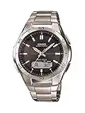 Casio Men's WVA-M640D-1ACR Wave Ceptor Analog-Digital Display Quartz Silver Watch, Silver, Digital,Quartz Movement