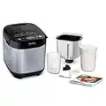 Moulinex Pain et Delices Machine à pain 1Kg 720W  20 programmes automatiques Programme sans gluten Programme yaourt Pain maison Pizza Pâte Confiture Porridge Yaourt Fromage frais Noir Inox OW240E30