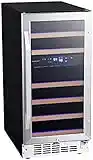 EdgeStar CWR263DZ 15 Inch Wide 23 Bottle Built-In Wine Cooler with Dual Cooling Zones