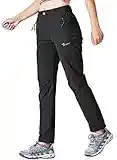 TBMPOY Women's Work Hiking Stretch Pants Quick Dry Lightweight Finish Sports with Zipper Pockets(Black,CA M)