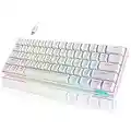 Weiß Drahtlose Mechanische Tastatur, Bluetooth Wireless Keyboard, Kabelloses Gaming Tastatur, LED Hintergrundbeleuchtung, Programmierbare RGB -Spieltastatur, Geeignet für Laptops, Macbooks, Pc, ps4