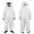 Combinaison Apiculteur,Delaman Apiculteur Suit - Costume Apiculteur Professionnel Complet du Corps de, avec Chapeau Rond de Voile, Blanc, Fournitures pour l'Apiculture (Taille : XL)