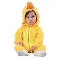 BABYPREG Unisex Baby Animal Halloween Costumes Hooded Flannel Romper Outfits (Duck, 90)