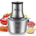 2L Electric Mini Food Chopper Food Processor Meat Grinder,4 Bi-Level Blades,500 W Stainless Steel Bowl Kitchen Mincer Blender for Meat, Vegetables, Fruits, Onion and Nuts，Garlic Baby Food