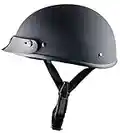 Bikerhelmets.com - World's Smallest Motorcycle Helmet - DOT Approved Ultra Low Profile Beanie - Flat Black With Peak - Large