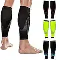 NV Compression Race and Recover Manchons de Compression pour Les Mollets - Noir - Compression Sports Calf Sleeves - Black - for Running, Cycling, Triathlon, Crossfit, Gym (Black/Grey, S-M)