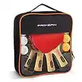 PRO-SPIN Ping Pong Paddles - High-Performance 4-Player Set | Premium Table Tennis Paddles, 3-Star Ping Pong Balls, Compact Storage Case | Ping Pong Paddles Set for Indoor & Outdoor Games