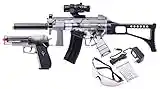 Game Face GFRPKTGS Ghost Affliction Full-Auto Airsoft Rifle And Spring-Powered Pistol Kit, Grey/Smoke