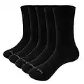 YUEDGE 5 Pairs Pack Womens Breathable Cotton Moisturising Anti Smell Crew Socks Thin Summer Casual Work Socks Black for Women 3.5-7