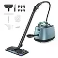 Steam Cleaner with 21 accessories,Aspiron Portable Canister Cleaners 1.5L Tank Chemical-free Cleaning 5 Mins Heating Multipurpose Steamer Floors,Tiles,Carpet,Upholstery,Car,Window,Blue,12.9*9.0*10.6