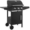 Juskys BBQ Gasgrill Louisiana 3 Brenner 8,1 kW - Gas Grillwagen inkl. Grillrost, Deckel - Grill mit Thermometer, Warmhalterost & Seitenablagen