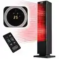 BLACK+DECKER BXFT50005GB 2-in-1 Ceramic Tower Fan Heater, 12-Hour Timer, Remote Control, 2000W, Black