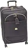 DELSEY Paris Montrouge Erweiterbarer Koffer Trolley 68cm slim, TSA Schloss, 4 Doppelrollen, 69 cm, 75 L, Schwarz