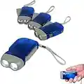 Evelots Hand Crank Flashlight - Camp - Home - Car - LED Bright Light - Set/4