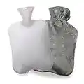 HILEYOLLA Bolsa de Agua Caliente,2L Botellas de Agua Caliente con Suave Felpa Funda Desmontable y Lavable,Hot Water Bottle Bolsa de Agua Térmica Grande para Cama Niños Infantil Mujeres