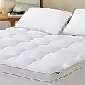 Homemate Full Mattress Topper,1800TC Cooling Mattress Pad Cover for Deep Sleep, Extra Thick 3D Snow Down Alternative Overfilled Plush Pillow Top with 8-21 Inch Deep Pocket -Full Size, White