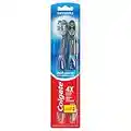 Colgate 360 Floss Tip Battery Powered Toothbrush, Sonic Toothbrush With Soft Bristles, Tongue Cleaner Helps Remove Bacteria, Great for Travel, Includes 1 AAA Battery Total, 2 Pack