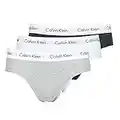 Calvin Klein Slip Hipster Uomo Confezione da 3 Cotone Elasticizzato, Multicolore (Black/White/Grey Heather), M