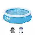 Bestway Fast Set piscina con pompa filtrante, Blu, 305 x 76 cm