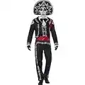 Smiffys Costume squelette Señor jour des morts, avec veste, pantalon et fausse chemiseet - Taille XL