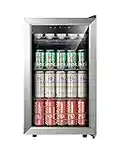 Kalamera Beer Fridge, 68L Freestanding Drinks Fridge with Glass Door, Digital Touch Control, Stainless Steel, KRC-70BV