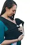 Baby Wrap Sling Organic Stretchy Premium Carrier | UK/EU Safety Tested | Made in UK by Joy and Joe | Suitable from Birth to 16Kg | with Hat, Bag and Full Colour Instruction (Black)