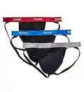 2(X)IST Men's Micro Speed Dri Jock Strap 3-Pack, Lapis/Scotts Red/Sharkskin, S