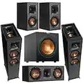 Klipsch Reference 5.1 Home Theater System with 2X R-625FA Dolby Atmos Floorstanding Speaker, R-12SW 12; 400W Powered Subwoofer, R-52C Two-Way Center Channel, R-41M Bookshelf Speakers (Pair), Black