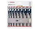 Bosch Professional 2607577364 SelfCut Speed Flat Wood Spade Drill Bit Set 8pc, Blue/Polished Steel