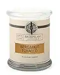 Archipelago Botanicals Bergamot Tobacco Glass Jar Candle | Italian Bergamot and Tobacco Flower | Hand-Poured Premium Wax and Lead-Free Wicks | Burns Approx. 60 Hours (8.6 oz)