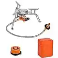 Queta Camping Stove with Piezo Ignition Portable Camping Gas stove Gas Cooking Burner with Carrying Case for Camping Picnic