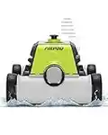 FIILPOW Cordless Robotic Pool Cleaner, Auto-Dock Technology, Automatic Pool Robot Vacuum with 90 Mins Running Time, Rechargeable, Lightweight Ideal for Above-Ground Pools Up to 800 Sq.ft, Green