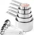 Stainless Steel Measuring Cups And Measuring Spoons 10-Piece Set, 5 Cups And 5 Spoons