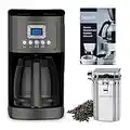 Cuisinart DCC-3200BKS 14 Cup Programmable Coffee Maker (Black, Stainless Steel) Bundle with Coffee Canister and Descaler (3 Items)